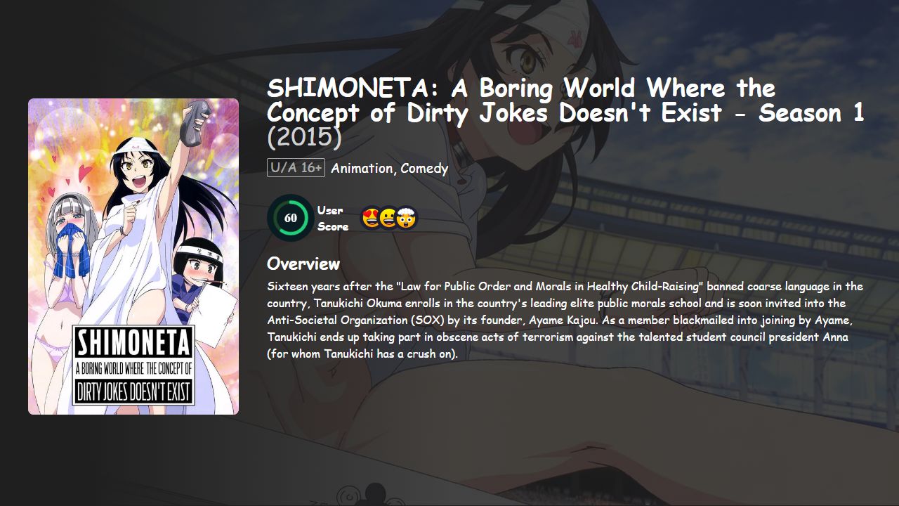 SHIMONETA: A Boring World Where the Concept of Dirty Jokes Doesn’t Exist Season 1 Japanese Dubbed