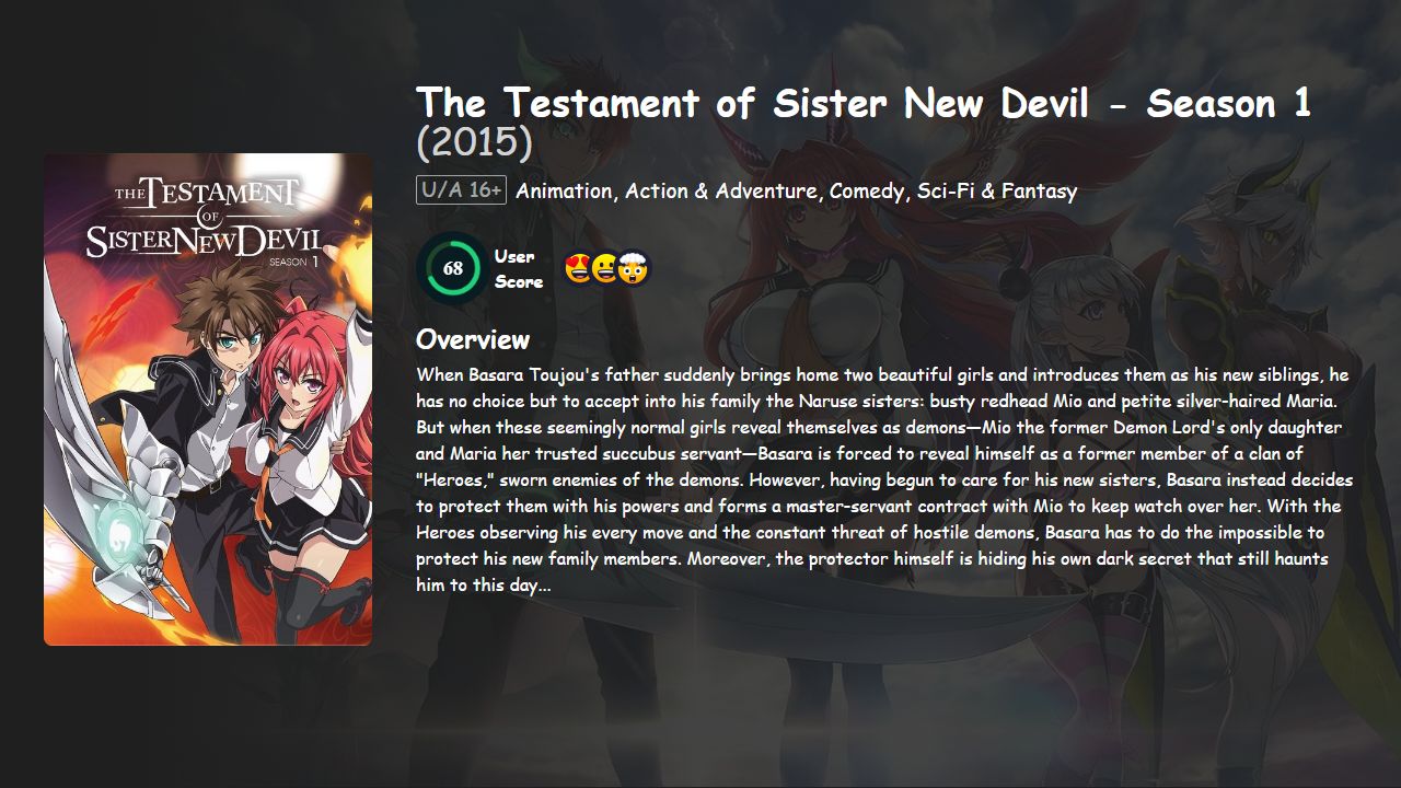The Testament of Sister New Devil Season 1 English-Japanese Dubbed