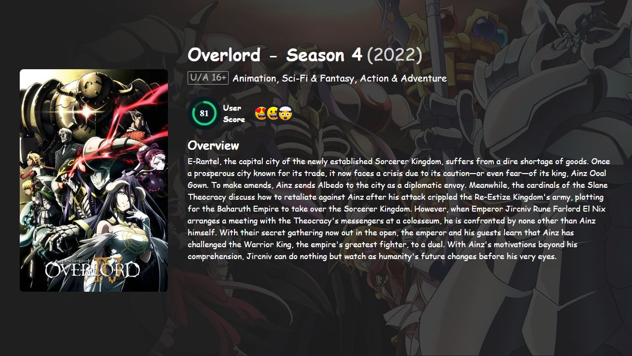 Overlord Season 4 Hindi-Japanese Dubbed