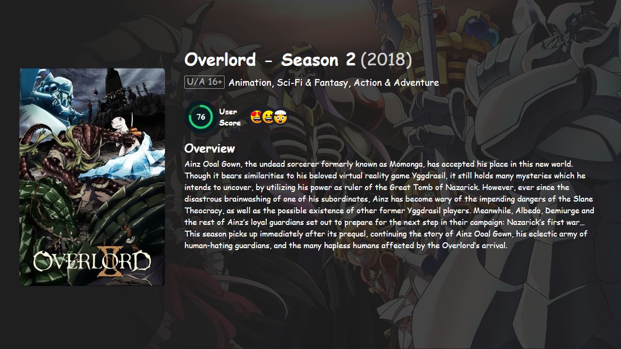 Overlord Season 2 Hindi-Japanese Dubbed