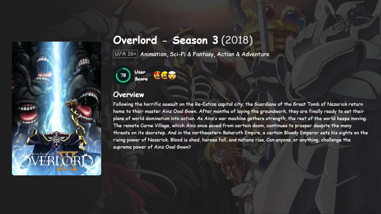 Overlord Season 3 Hindi-Japanese Dubbed