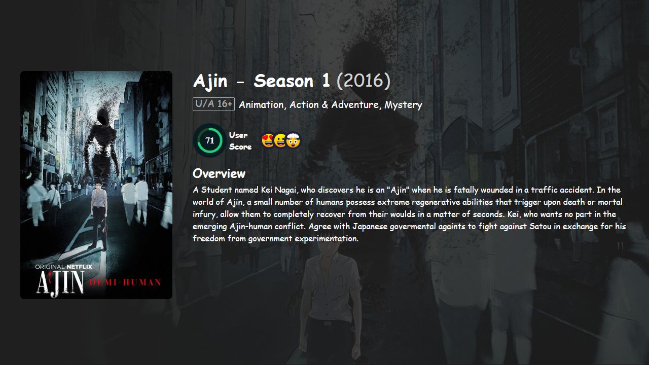 Ajin Season 1 English-Japanese Dubbed