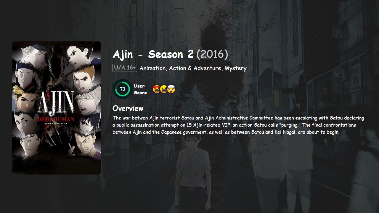 Ajin Season 2 English-Japanese Dubbed