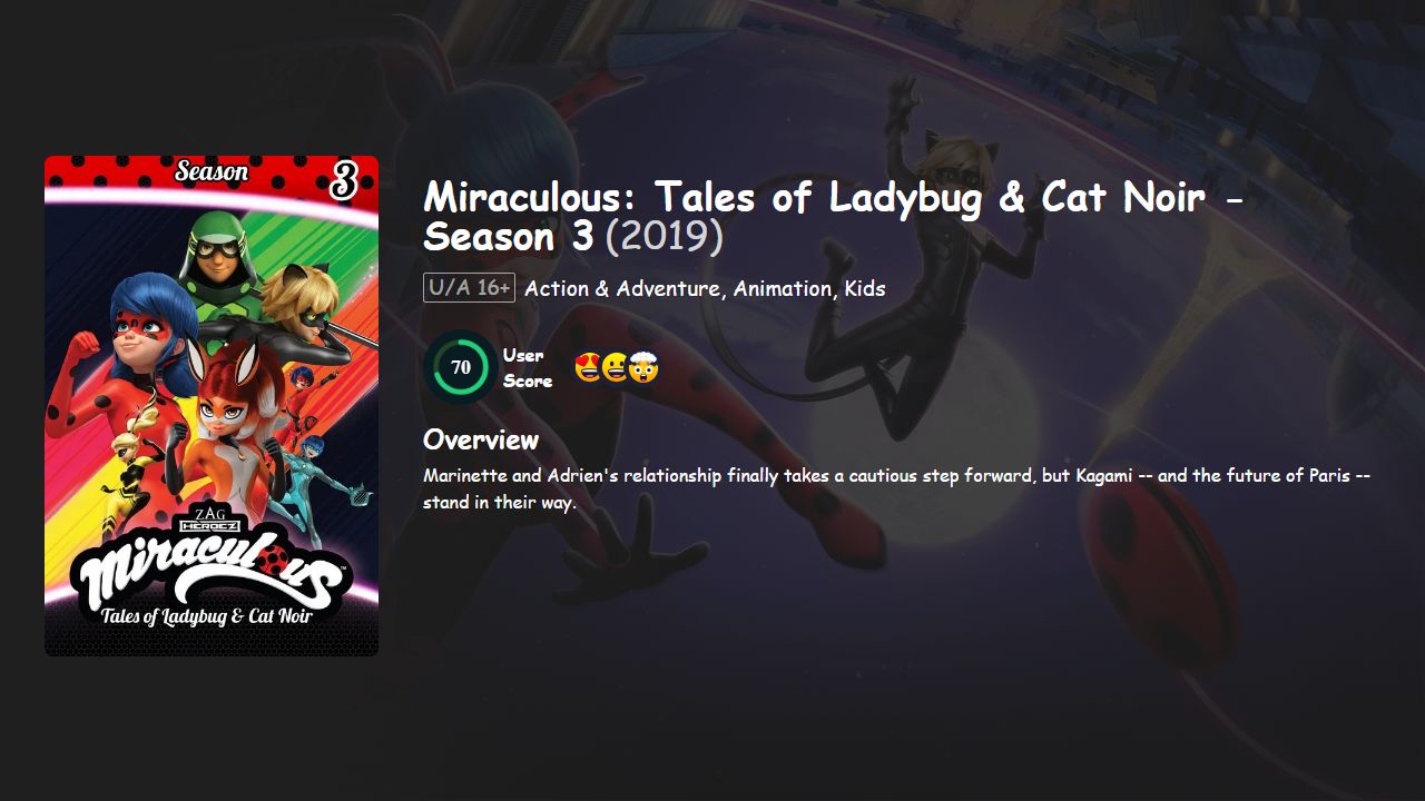 Miraculous: Tales of Ladybug & Cat Noir Season 3 Hindi-English Dubbed