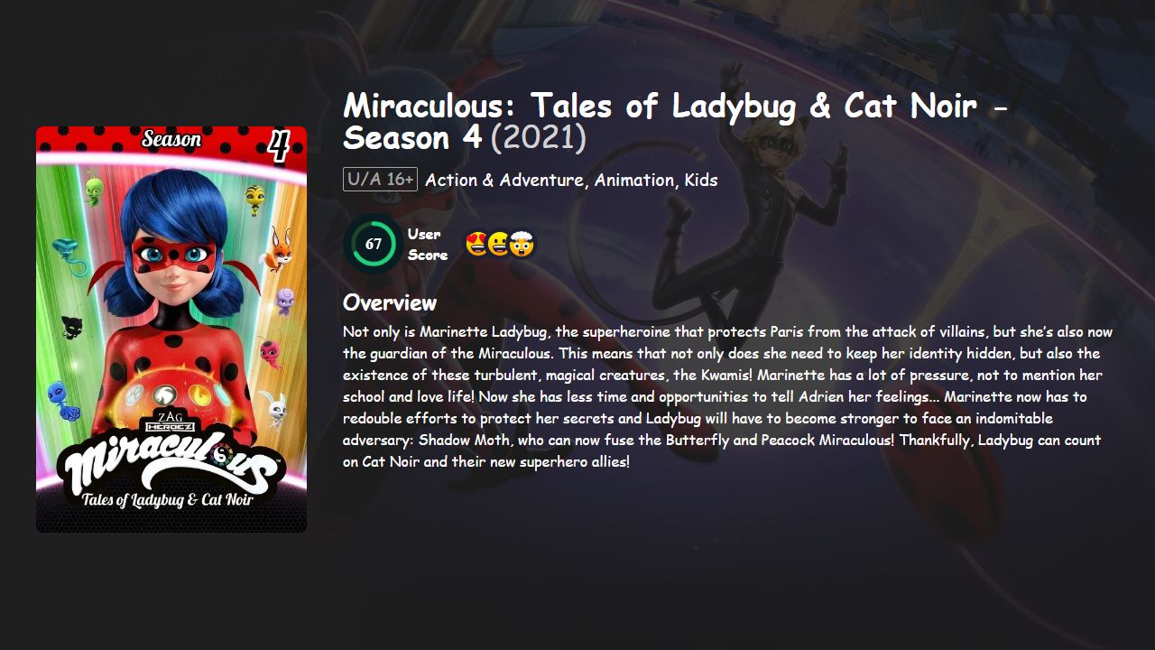 Miraculous: Tales of Ladybug & Cat Noir Season 4 Hindi-English Dubbed