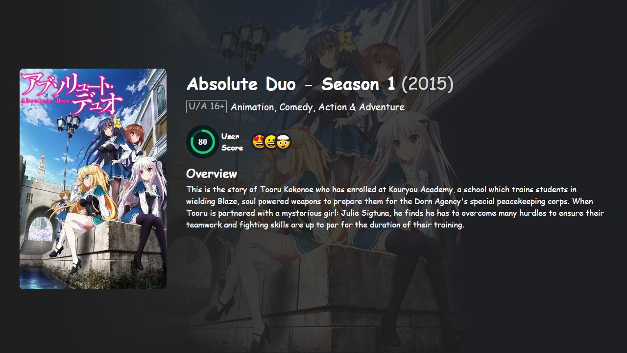 Absolute Duo Season 1 Hindi-Japanese Dubbed