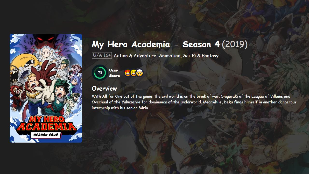 My Hero Academia Season 4 Hindi-Telugu-Tamil-Malayalam-English-Japanese Dubbed