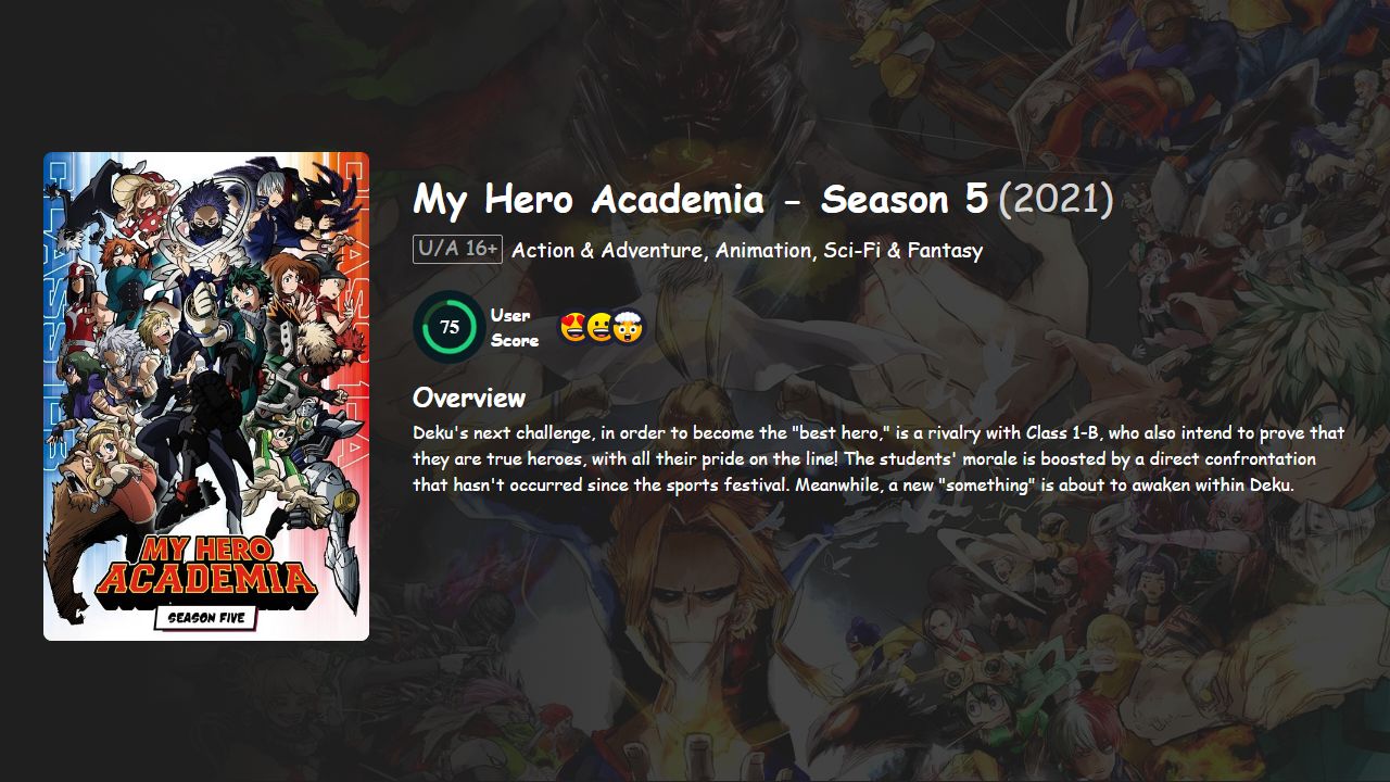 My Hero Academia Season 5 Hindi-Telugu-Tamil-Malayalam-English-Japanese Dubbed