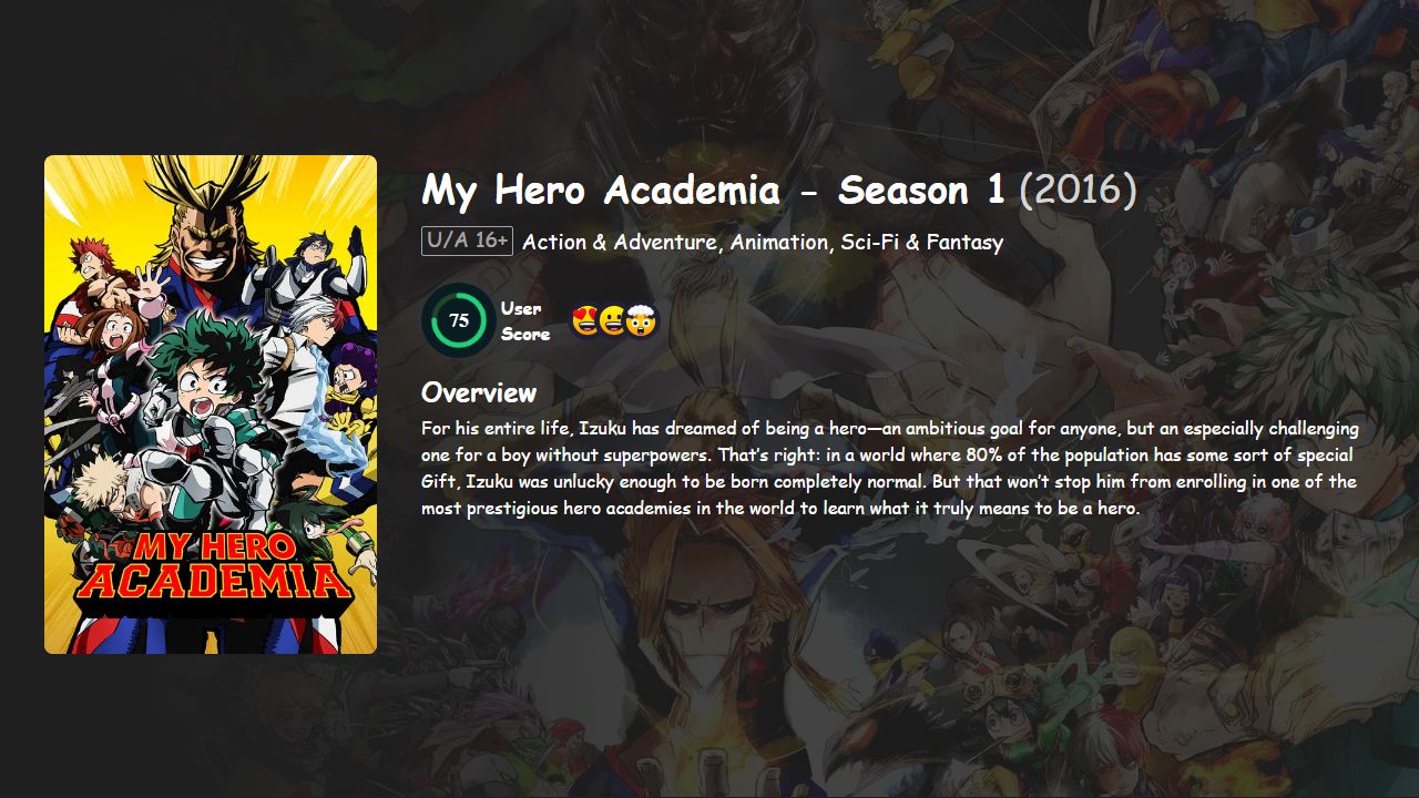 My Hero Academia Season 1 Hindi-Telugu-Tamil-Malayalam-English-Japanese Dubbed