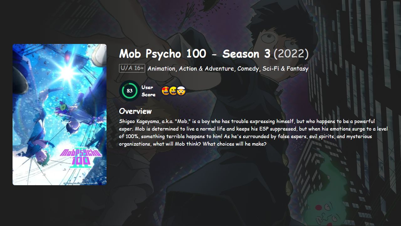 Mob Psycho 100 Season 3 English-Japanese Dubbed