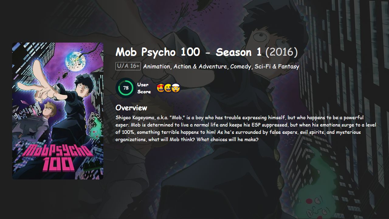 Mob Psycho 100 Season 1 Hindi-English-Japanese Dubbed
