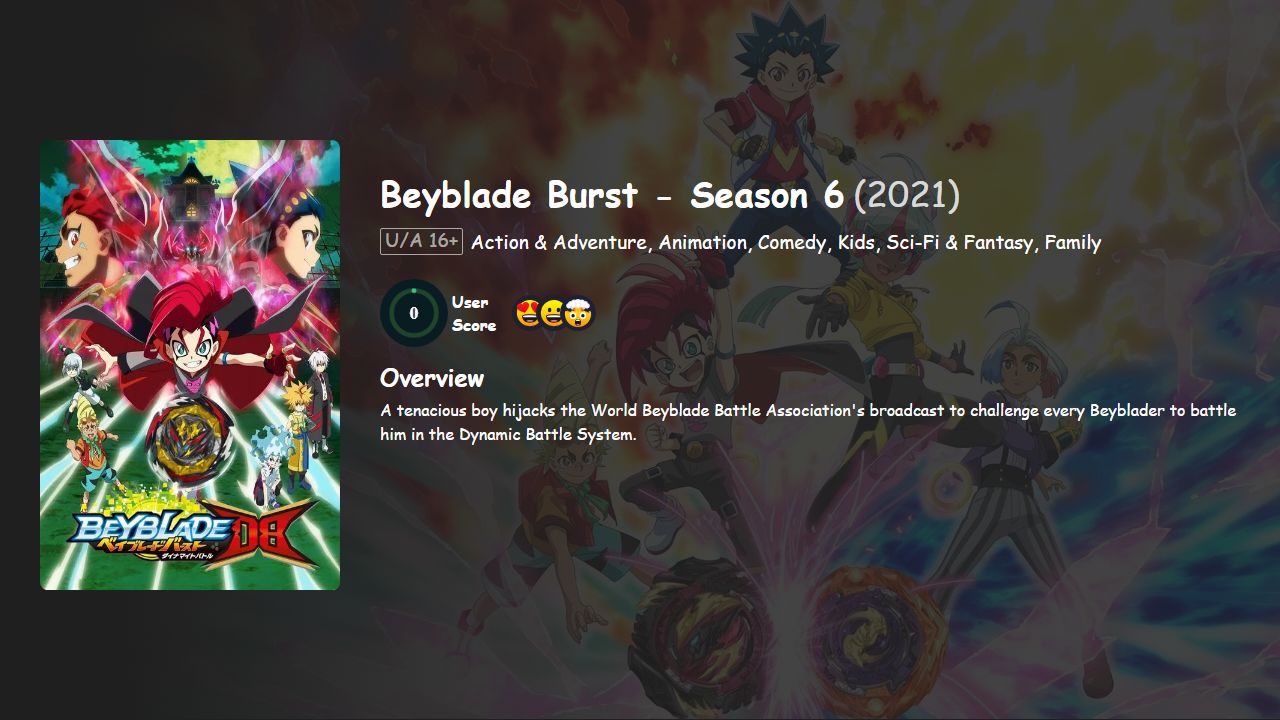 Beyblade Burst Season 6 Hindi-Telugu-Tamil-English Dubbed