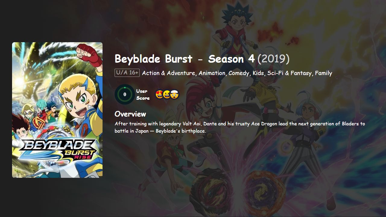 Beyblade Burst Season 4 Hindi-Telugu-Tamil-English Dubbed