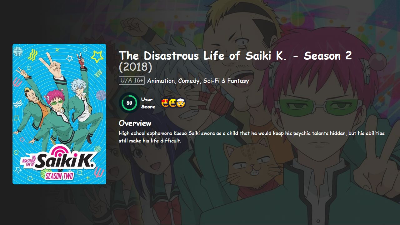 The Disastrous Life of Saiki K. Season 2 Japanese Dubbed