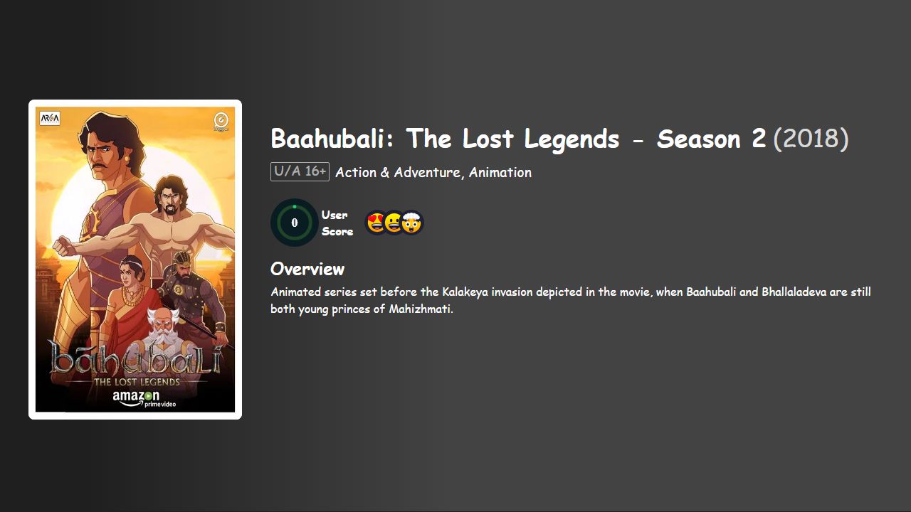 Baahubali: The Lost Legends Season 2 Hindi Dubbed