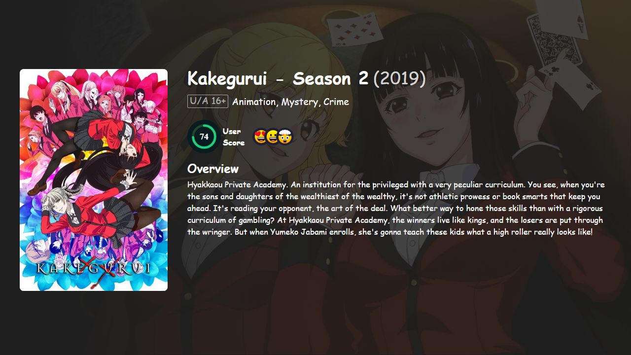 Kakegurui Season 2 English-Japanese Dubbed