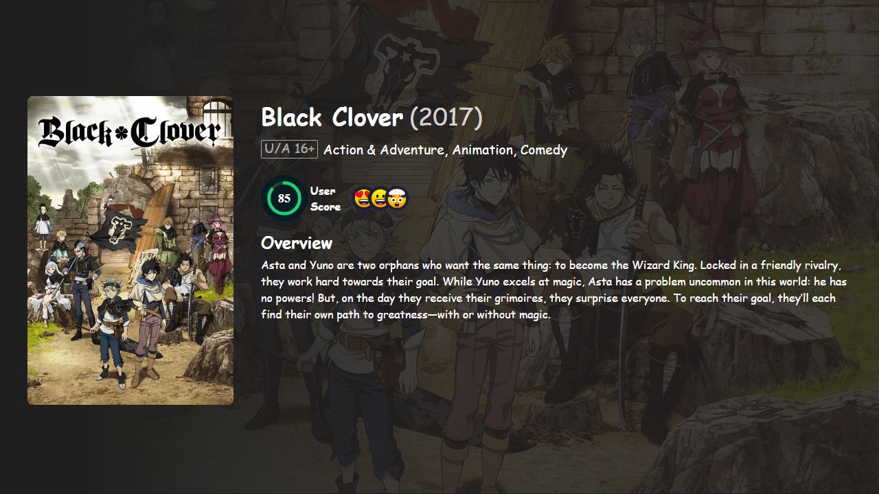 Black Clover Season 2 Hindi-Tamil-Malayalam-English-Japanese Dubbed