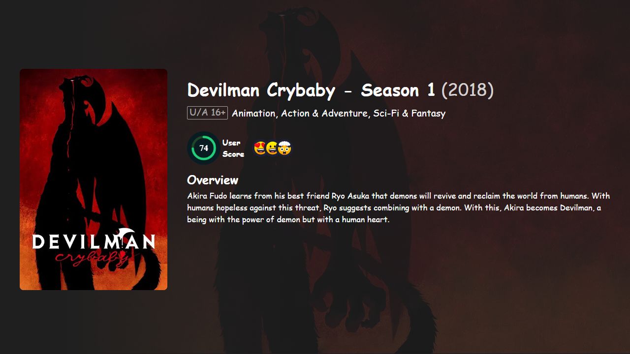 Devilman Crybaby Season 1 English-Japanese Dubbed