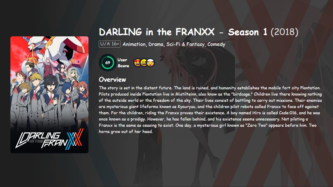 DARLING in the FRANXX Season 1 Hindi-English-Japanese Dubbed