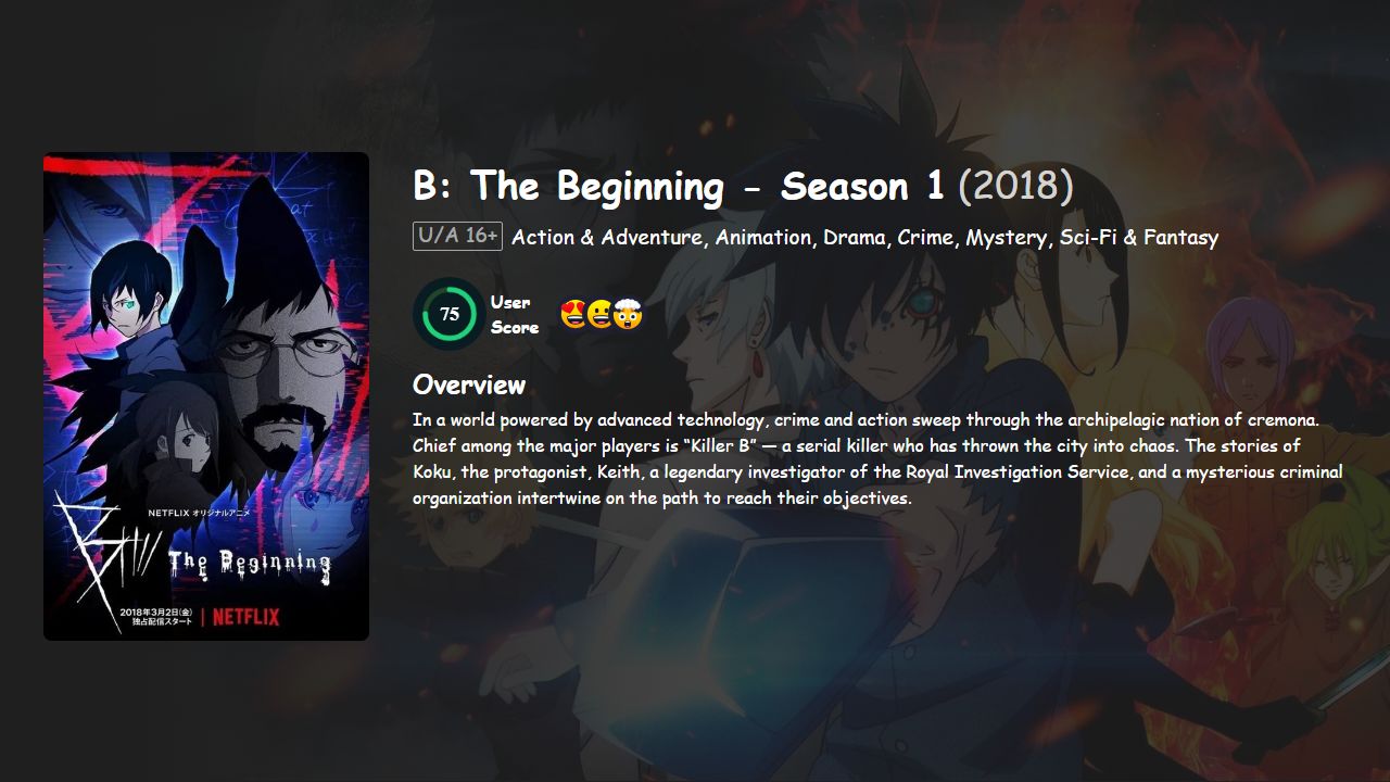 B: The Beginning Season 1 Japanese Dubbed