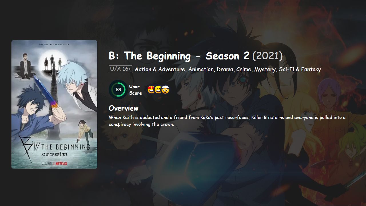 B: The Beginning Season 2 Japanese Dubbed