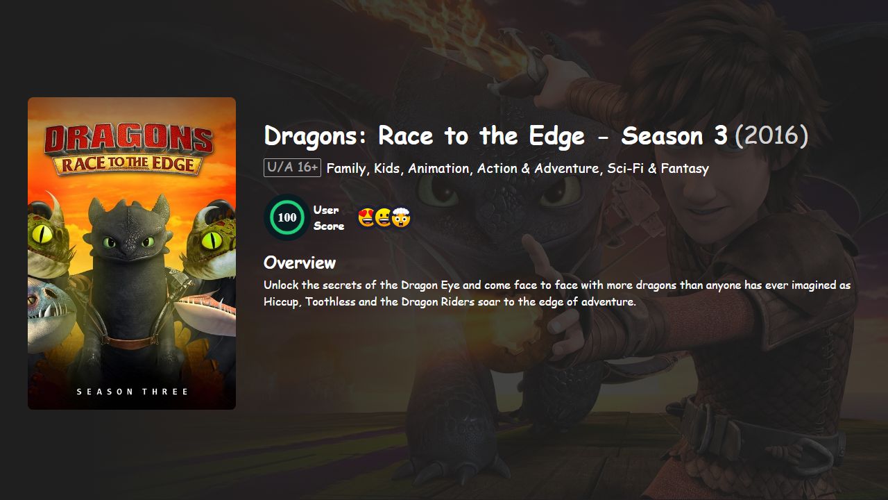 Dragons: Race to the Edge Season 3 English Dubbed