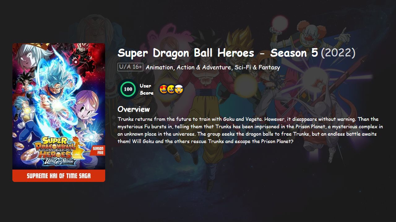 Super Dragon Ball Heroes Season 5 English Dubbed