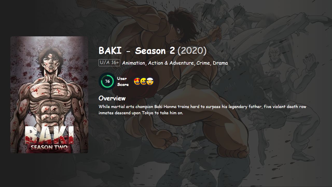 BAKI Season 2 Hindi-English-Japanese Dubbed