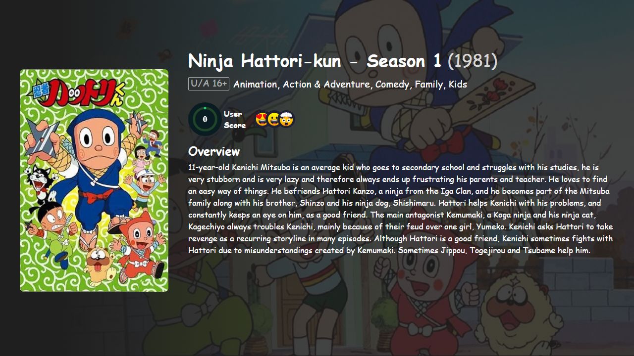 Ninja Hattori-kun Season 1 Hindi-Japanese Dubbed