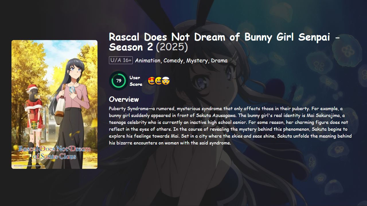 Rascal Does Not Dream of Bunny Girl Senpai Season 2 Japanese Dubbed