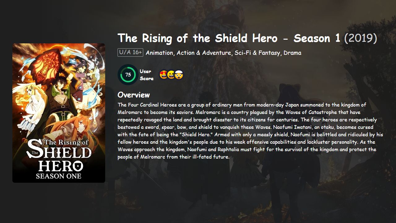 The Rising of the Shield Hero Season 1 English-Japanese Dubbed