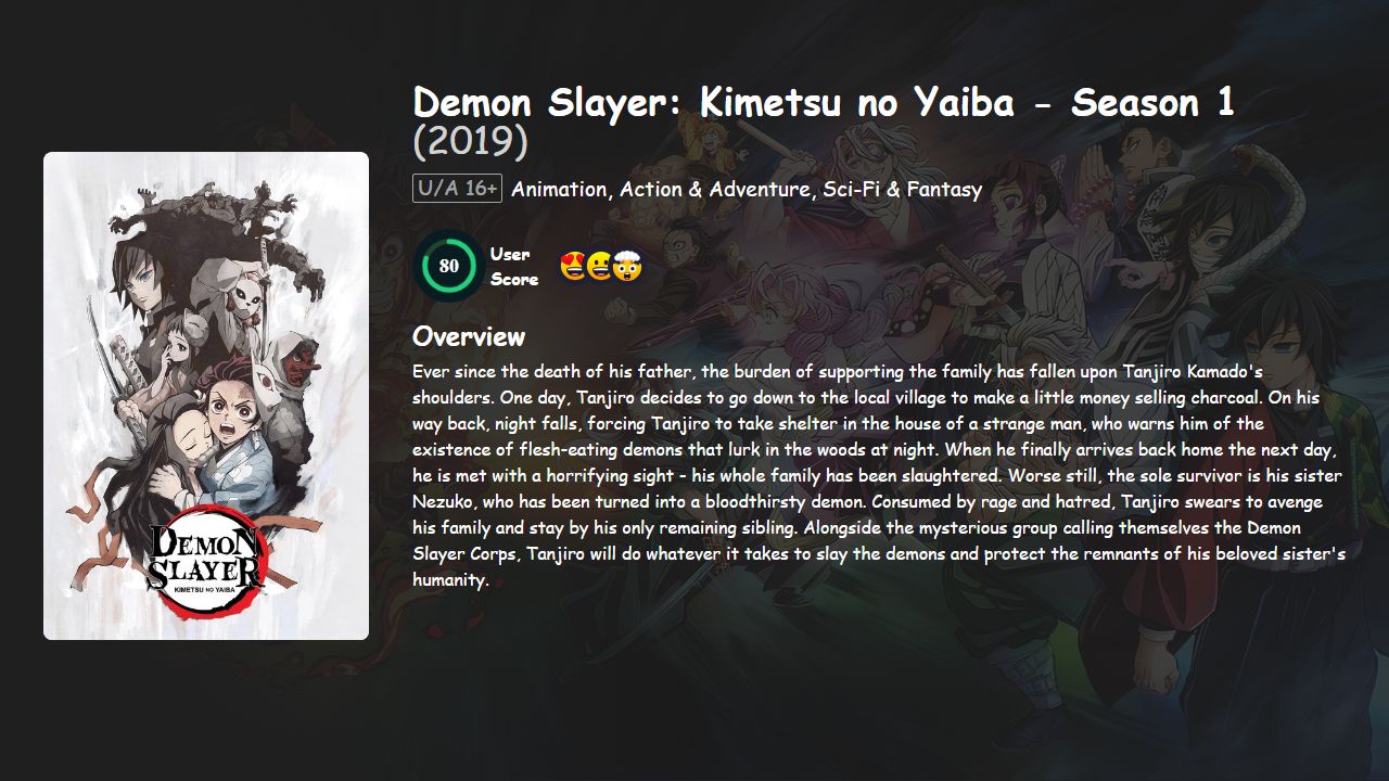 Demon Slayer: Kimetsu no Yaiba Season 1 Hindi-English-Japanese Dubbed