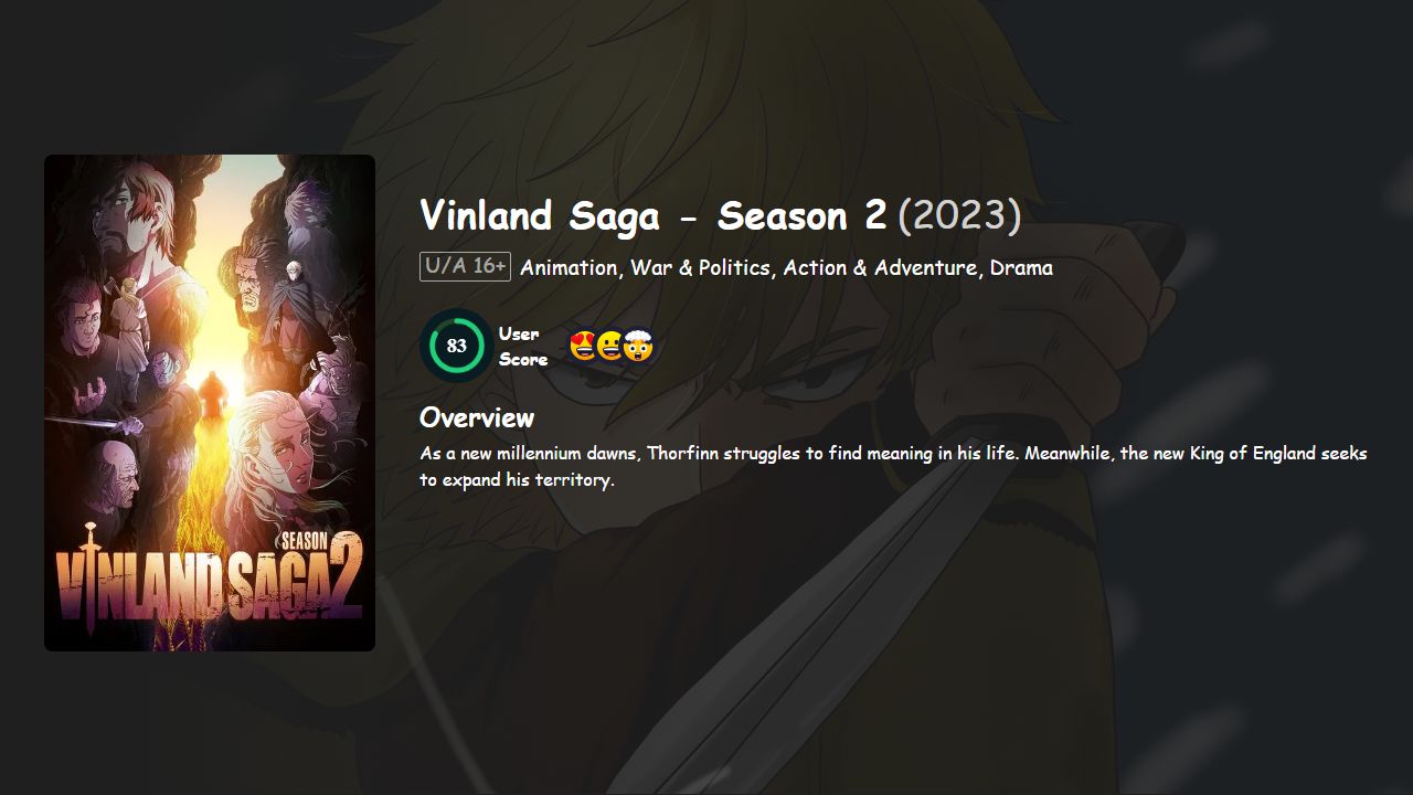 Vinland Saga Season 2 Hindi-English-Japanese Dubbed