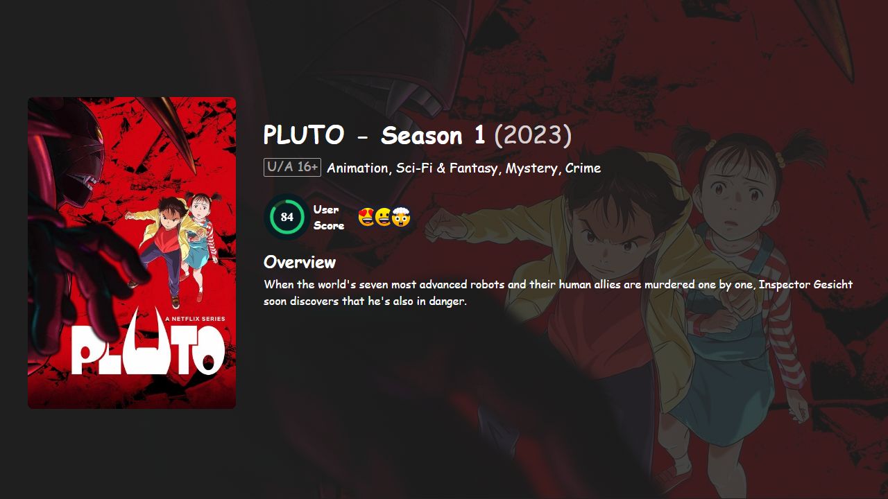 PLUTO Season 1 English-Japanese Dubbed