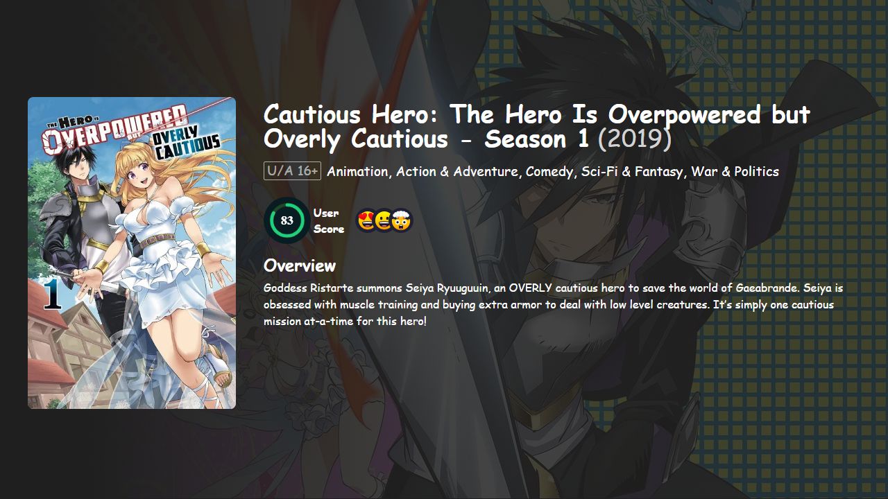Cautious Hero: The Hero Is Overpowered but Overly Cautious Season 1 Japanese Dubbed