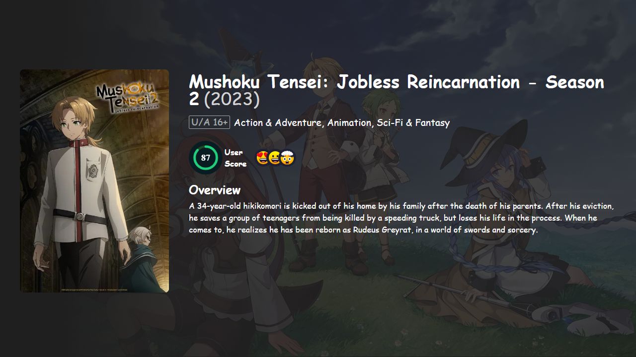 Mushoku Tensei: Jobless Reincarnation Season 2 Hindi-English-Japanese Dubbed