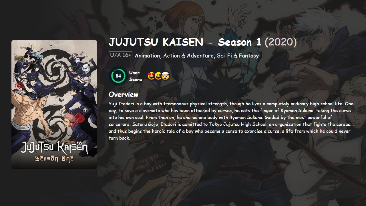 Jujutsu Kaisen Season 1 Hindi-Telugu-Tamil-English-Japanese Dubbed