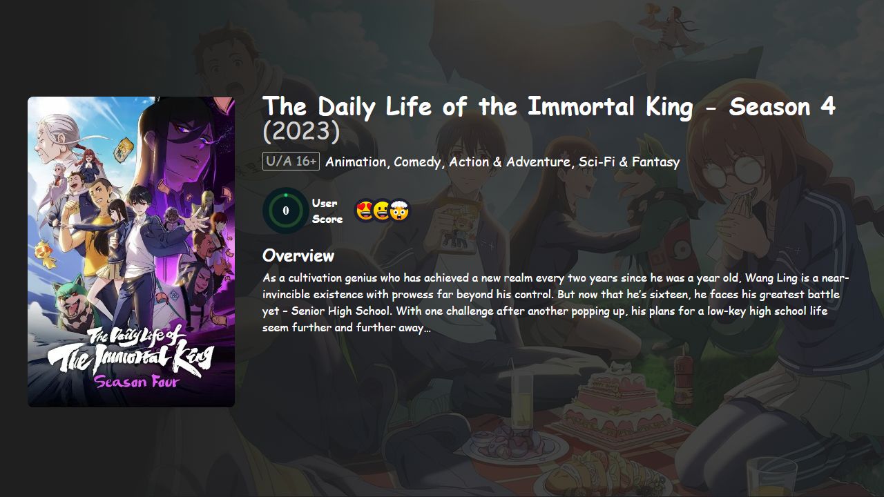 The Daily Life of the Immortal King Season 4 Hindi-English-Chinese Dubbed