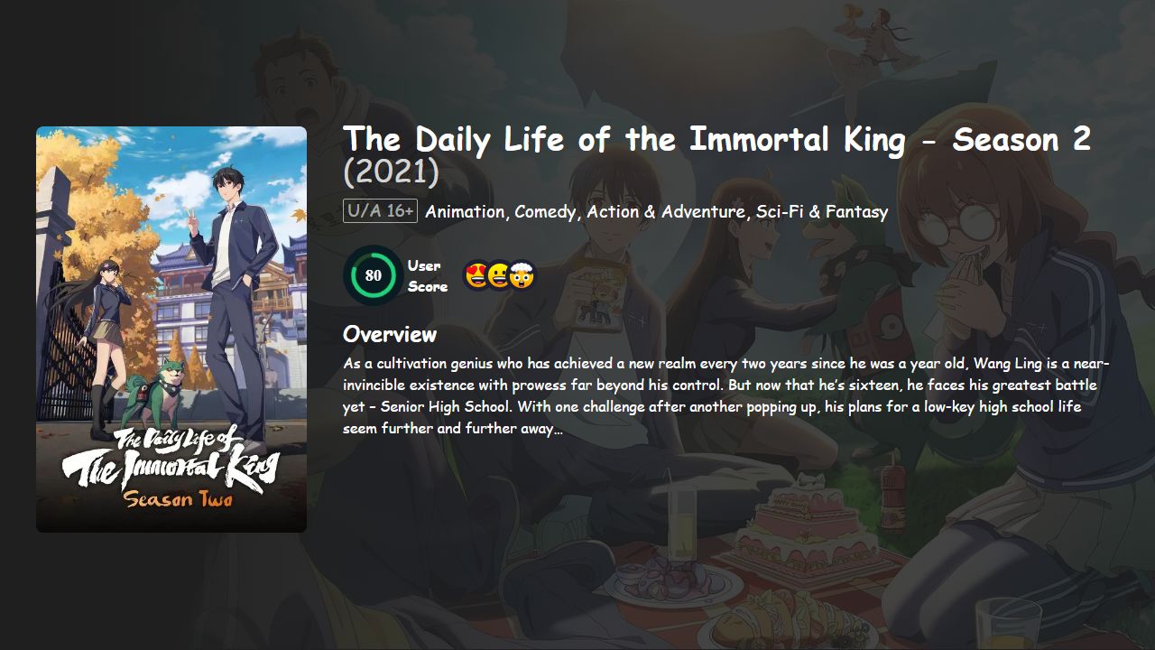 The Daily Life of the Immortal King Season 2 Hindi-Telugu-Tamil-English-Chinese Dubbed
