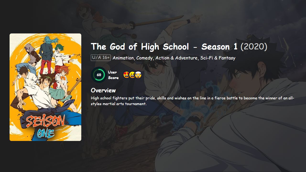 The God of High School Season 1 Hindi-Telugu-Tamil-English-Japanese Dubbed
