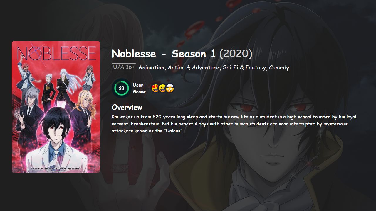 Noblesse Season 1 Hindi-Japanese Dubbed